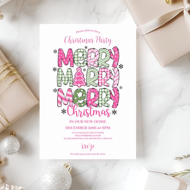Convite Natal Caprichoso Rosa Verde (Criador carregado)