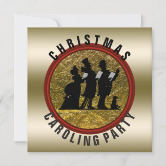 Convite Natal Caroling Black Dourado Red