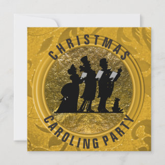 Convite Natal Caroling Elegante Black Dourado