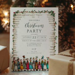Convite Natal Clássico de Holly e Cantores de Natal