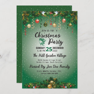 Convite Natal clássico de Natal moderno