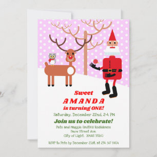 Convite Natal com a Primeira Festa de aniversário do Papai