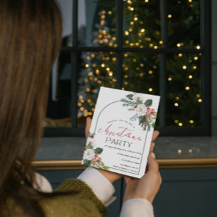 Convite Natal com Aquarela Natal no Natal