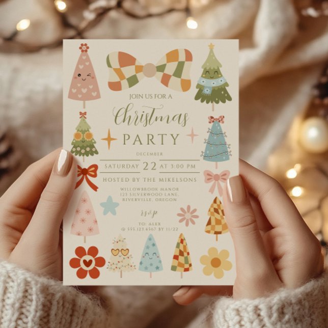 Convite Natal com Arco Retro Groovy (Criador carregado)
