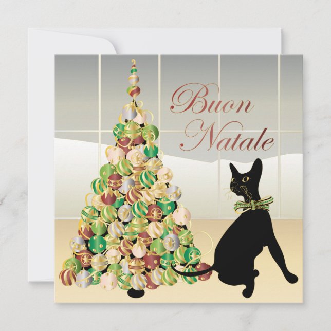 Convite Natal com Cartão/Convite Italiano Bella (Frente)