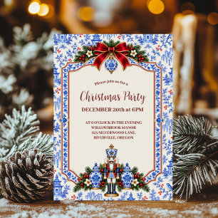 Convite Natal com quebra-nozes Chinoiserie