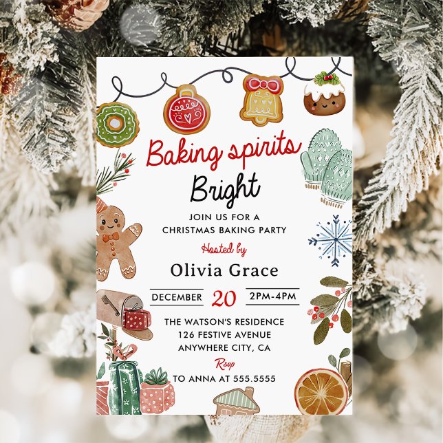 Convite Natal Cookie Baking Party (Criador carregado)