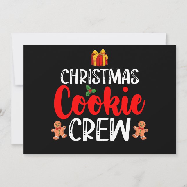 Convite Natal Cookie Crew Family Pajamas Xmas Holiday (Frente)
