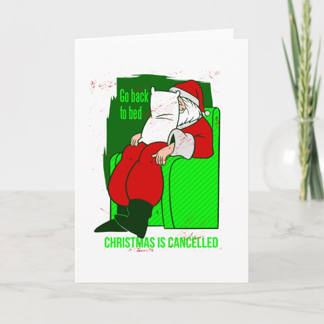 Convite natal covid cancelou o santa claus engraçado (Frente)