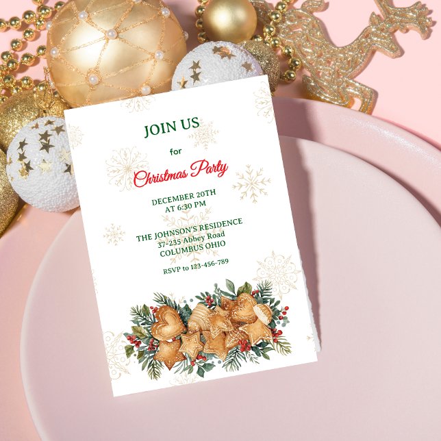 Convite Natal Customizado de Pão de Mel Elegante (Criador carregado)