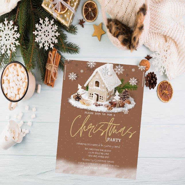 Convite Natal da Companhia de Neve do Gingerbird House (Criador carregado)