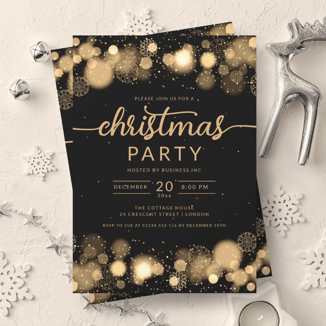 Convite Natal da Companhia Dourada Wonderland (Gold Winter Wonderland Company Christmas Invitation)