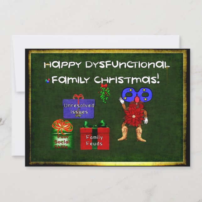 Convite Natal da família disfuncional (Frente)