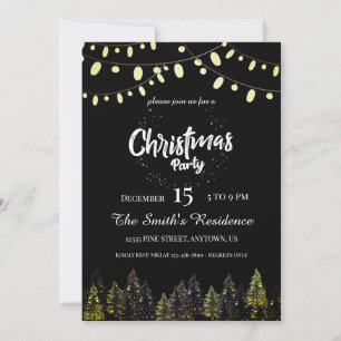 Convite Natal da Floresta de Pinheiro Aquarela