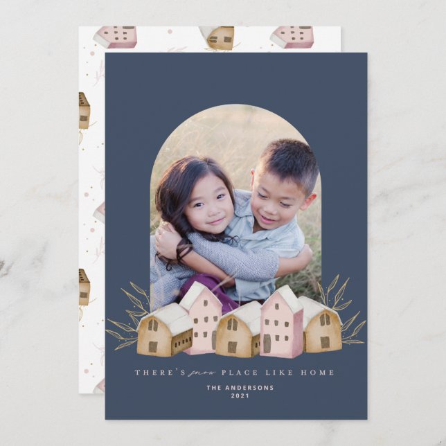 Convite Natal da moderna casa natural do escândi, que é gi (Frente/Verso)