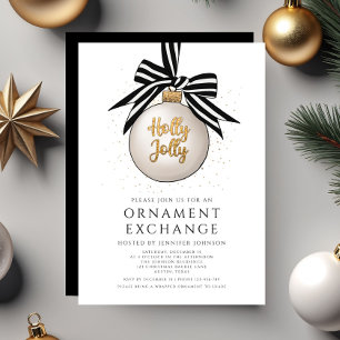 Convite Natal da Troca de Ornamento Elegante
