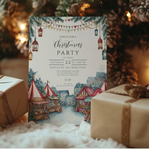 Convite Natal da vila de inverno festiva