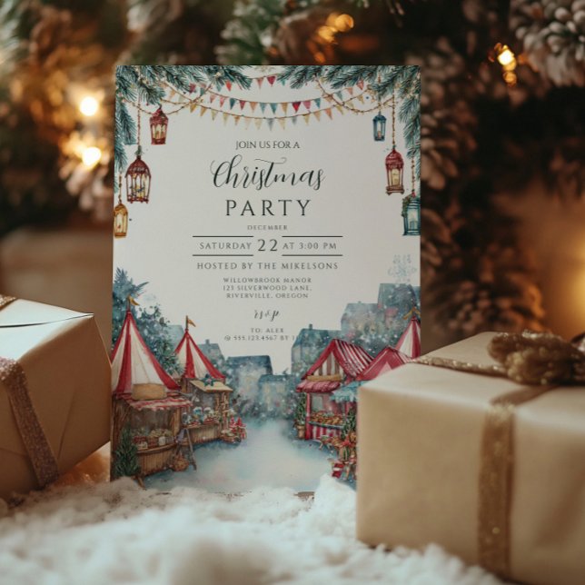 Convite Natal da vila de inverno festiva (Criador carregado)