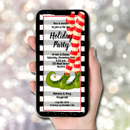 Convite Natal das Pernas do Elf Whimsical