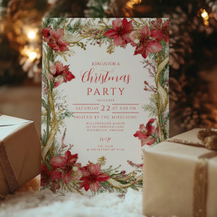 Convite Natal de Amarílis Vermelha