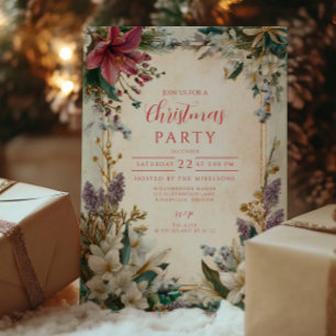 Convite Natal de Amarílis Vermelha