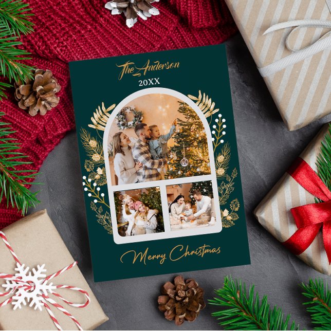 Convite Natal de Feriado em Arch do ouro (Criador carregado)