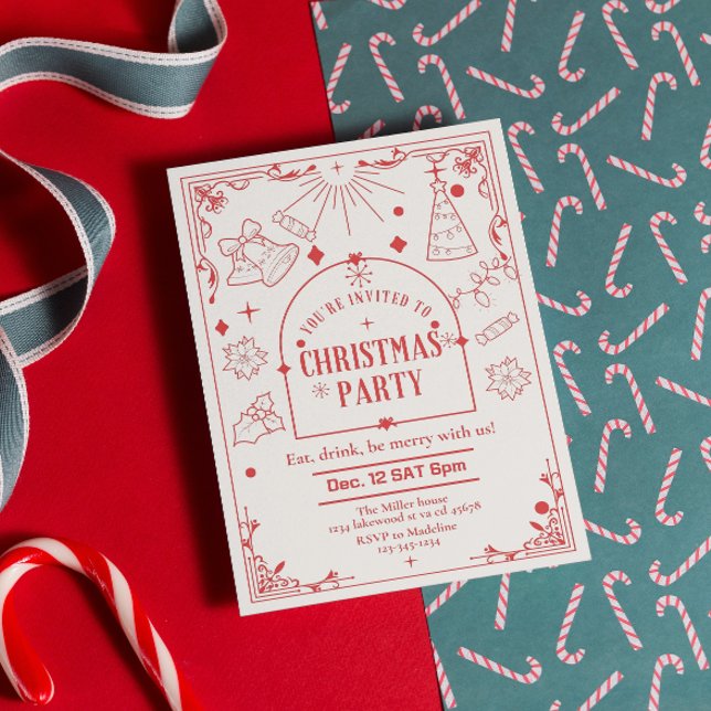 Convite natal de festa de tarô moderno (Criador carregado)