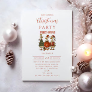 Convite Natal de Ganso Vintage