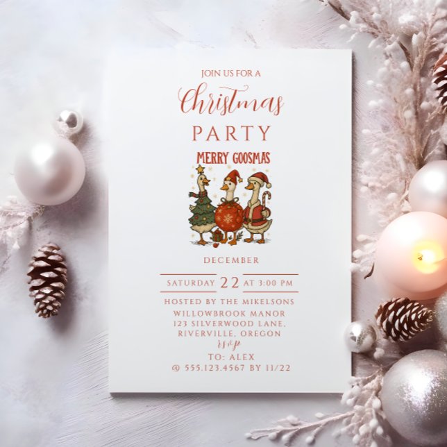 Convite Natal de Ganso Vintage (Criador carregado)