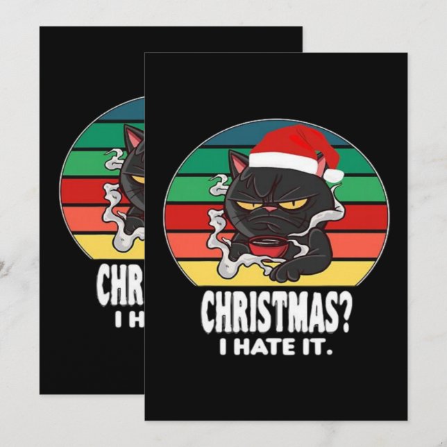 Convite Natal de Gato  (Frente/Verso)