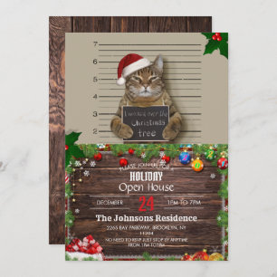 Convite Natal de Gato de Mugshot