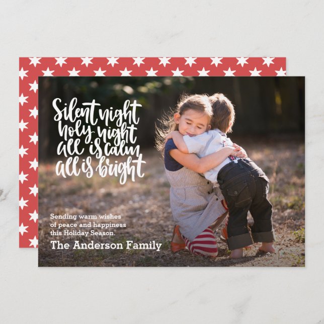 Convite Natal de Natal de Santa Noite Silenciosa (Frente/Verso)