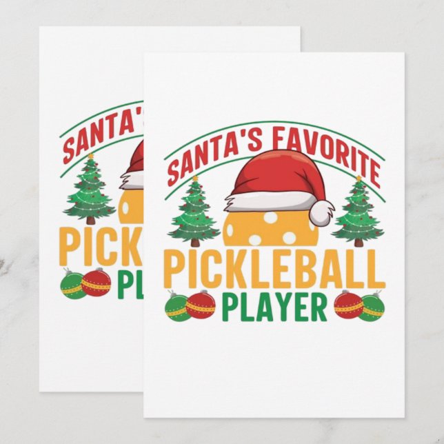Convite Natal de Pickleball (Frente/Verso)