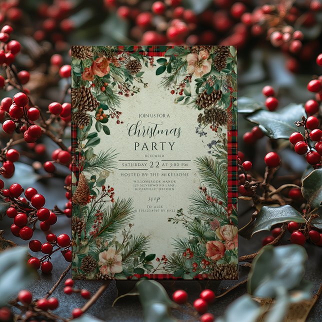 Convite Natal de Pinheiro de Fruta de Inverno (Criador carregado)
