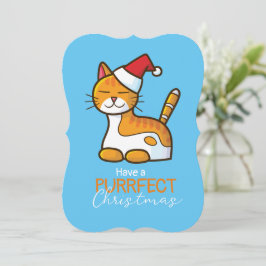 Convite Natal de Puro Gato Laranja Personalizável