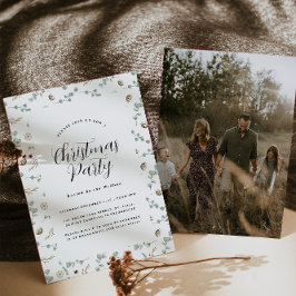 Convite Natal de script Botânico mínimo moderno