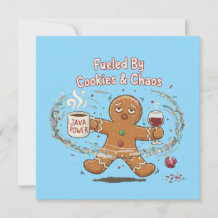 Convite Natal Divertido Alimentado por Biscoitos e Gengi