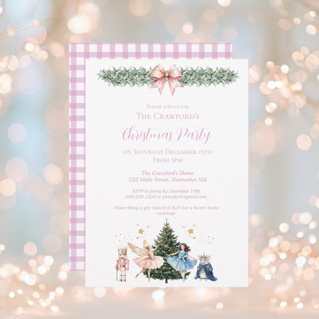 Convite Natal do Ballet Quebra-Nozes  (Nutcracker Ballet Christmas Party Invitation)