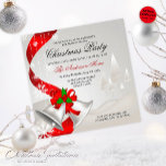 Convite Natal do Elegante Red Loop Silver<br><div class="desc">Circuito vermelho elegante, convite de natal de sinos prateados. O texto pode ser alterado utilizando o menu "Detalhes" à direita. Para ajustado de tudo para as suas necessidades, clique no botão "Personalizar" e você pode alterar o estilo e a cor do texto. Outras cores estão disponíveis. Por favor, contacte-me se...</div>