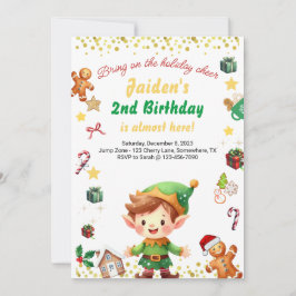 Convite Natal do Holiday Birthday Boy Winter Elf