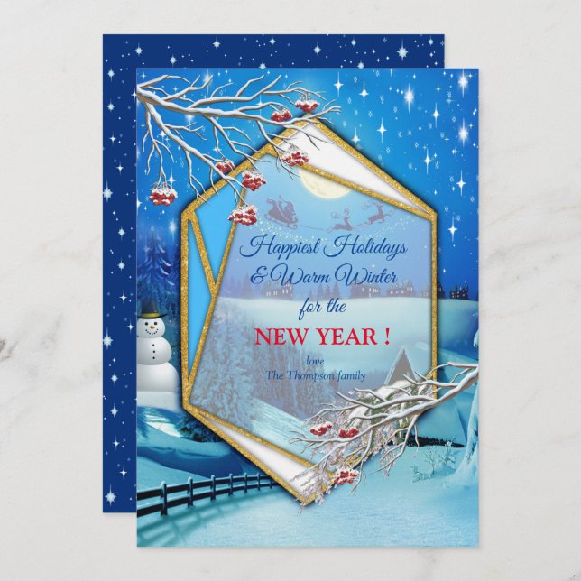 Convite Natal e Ano Novo de 2024 (Frente/Verso)