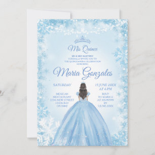 Convite Natal e inverno Mis Quince Blue Invite