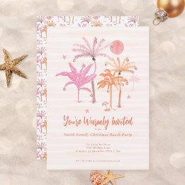 Convite Natal Elegante com Palmeira Tropical