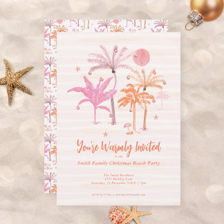 Convite Natal Elegante com Palmeira Tropical