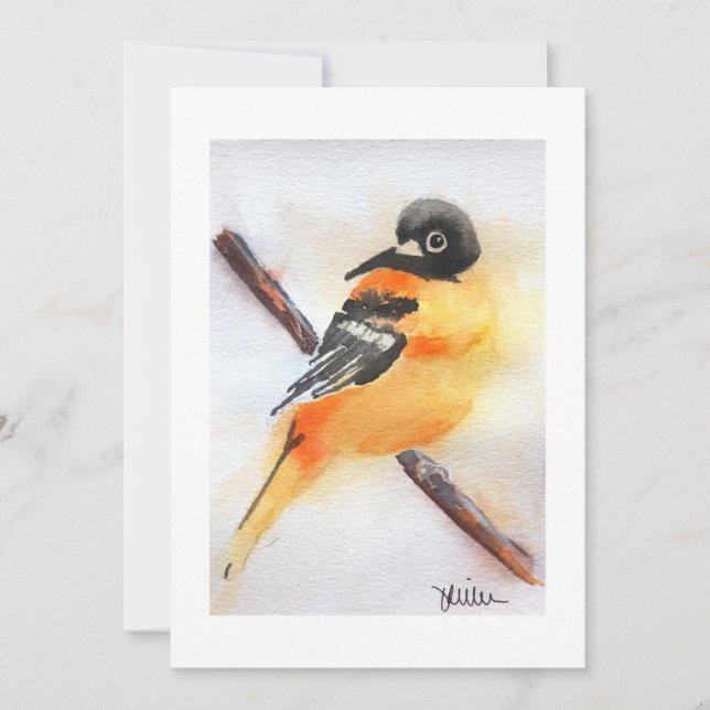 Convite Natal em Aquarela do Robin Bonito (Frente)