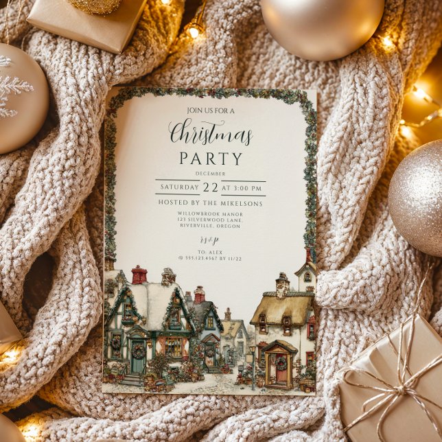 Convite Natal em Cabana Rústica de Inverno (Criador carregado)