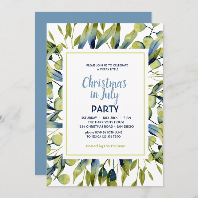 Convite  Natal em julho Azul Verde deixa Partido Moderno  (Frente/Verso)