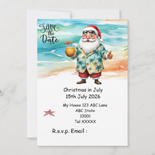Convite Natal em Julho com PAPAI NOEL Reserve a data