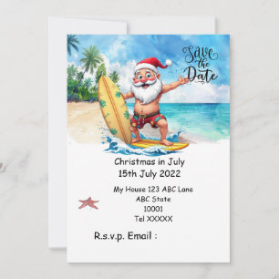Convite Natal em Julho com PAPAI NOEL Reserve a data