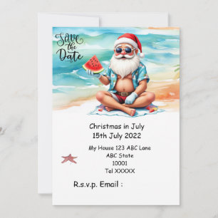 Convite Natal em Julho com PAPAI NOEL Reserve a data